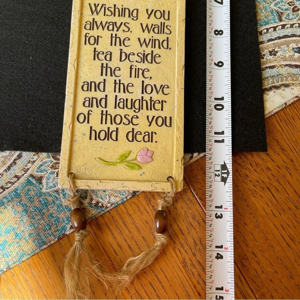 Irish Blessing Wall Plaque Cottage Bell Hanging Folk Art 1970s